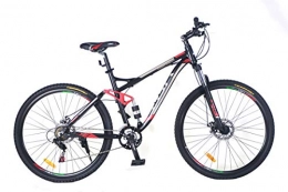 IBK Mountain Bike IBK Bici Bicicletta MTB Mountain Bike 29" Pollici Full Susp Biammortizzata, Doppio Ammortizzatore, Cambio Shimano, Telaio Alluminio, Freni a Disco (Rossa)