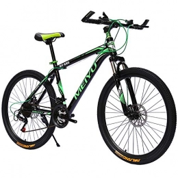 JACK'S CAT Bici JACK'S CAT Mountain Bike da Uomo a 27 velocità, Mountain Bike in Lega di Alluminio, Forcella Anteriore Ammortizzata addensata, Freno a Doppio Disco antiruggine MTB, Verde, 24in