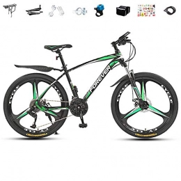 JACK'S CAT Bici JACK'S CAT Mountain Bike, Ruote da 24 / 26 Pollici Mountain Trail Bike, Ingranaggi in Acciaio al Carbonio con Telaio a Sospensione Completa di Biciclette con Freni a Doppio Disco, Verde, 24in 24 Speed