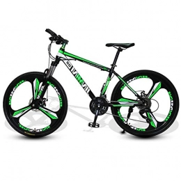 JDLAX Mountain Bike JDLAX Mountain Bikes Mountain Bike 21 velocit 3 Raggi Doppio Freno a Disco Telaio in Acciaio ad Alto tenore di Carbonio Sedile Regolabile per Biciclette, Verde, 26in