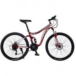 JH Mountain Bike JH Mountain Bike Biciclette, 24 velocit Shock Assorbimento A velocit Mountain Cycle Spoke Wheel Acciaio al Carbonio di Uomini E Donne Urban Bike Outdoor Mountain Bike (26 / 24 Pollici), Rosso, 24inch