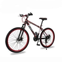 JHKGY Mountain Bike JHKGY Mountain Bike per Giovani / Adulti, Freno A Doppio Disco Mountain Bike, Telaio in Acciaio A 21 velocità Ruote A Raggi da 26 Pollici, Bicicletta A Doppia Sospensione, Rosso