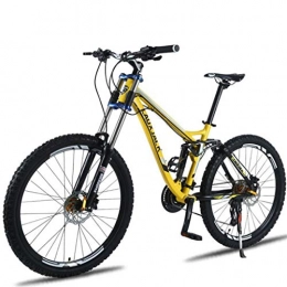 JLZXC Bici JLZXC Mountain Bike Bicycle Bicicletta Bici 26 Pollici in Lega Leggera di Alluminio Telaio 24 / 27 velocità Sospensione Anteriore Freno a Disco (Color : Yellow, Size : 27speed)