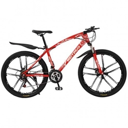 JLZXC Mountain Bike JLZXC Mountain Bike Mountain Bike 26" Unisex Ravine Bike Carbon Steel Frame 21 / 24 / 27 Costi Freno A Disco Anteriore Sospensione Oneness Rotella (Color : Red, Size : 24speed)