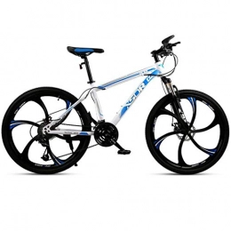 JLZXC Mountain Bike JLZXC Mountain Bike Mountain Bike, Bicicletta della Montagna Hardtail, 26 Pollici Ruote, Doppio Disco Freno E Sospensione Anteriore Forcella (Color : Blue, Size : 27-Speed)
