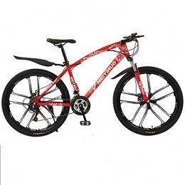 JUZSZB Mountain Bike JUZSZB Mountain Bike Bicicletta, Bicicletta da Fuoristrada per Adulti da 26 Pollici 27 velocità Bici da Studente con Ammortizzatore A Doppio Freno A Disco Rosso C