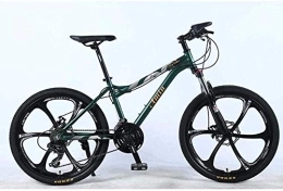 KRXLL Mountain Bike KRXLL Mountain Bike a 24 velocità da 24 Pollici per Adulti Leggeri in Lega di Alluminio Full Frame Ruota Sospensione Anteriore Femmina Studente Fuoristrada Cambio Adulto-Verde_C