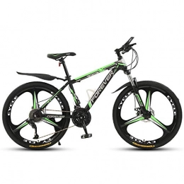 KUKU Mountain Bike KUKU Mountain Bike Full Suspension A 21 velocità, Mountain Bike in Acciaio Ad Alto Tenore di Carbonio da 26 Pollici, Doppi Freni A Disco, Adatta per Gli Appassionati di Sport E Ciclismo, Black Green