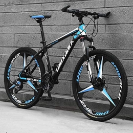 KUKU Mountain Bike KUKU Mountain Bike in Acciaio Ad Alto Tenore di Carbonio A 24 velocità, Mountain Bike da Uomo da 26 Pollici, Full Suspension, Adatta per Gli Appassionati di Sport E Ciclismo, Black And Blue