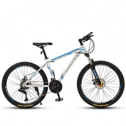 KUKU Mountain Bike KUKU Mountain Bike in Acciaio Ad Alto Tenore di Carbonio da 26 Pollici, Mountain Bike Full-Suspension A 21 velocità, Freni A Doppio Disco, Adatta per Gli Appassionati di Sport E Ciclismo, White Blue