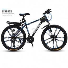 KYH Mountain Bike KYH Bicicletta Maschio Adulto Mountain Bike Doppio Freno A Disco di Assorbimento di Scossa off-Road Maiusc Black And Blue Ten Knives One Wheel- 27 Speed_24 inch