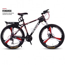 KYH Bici KYH Bicicletta Maschio Adulto Mountain Bike Doppio Freno A Disco di Assorbimento di Scossa off-Road Maiusc Black And Red Three-Knife Integrated Wheel- 30 Speed_26 inch