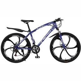 LapooH Mountain Bike LapooH 26 pollici Mountain bike per Uomini Donne, Telaio completo in lega di alluminio leggera, 21 / 24 / 27 Velocità Ingranaggi con doppia sospensione e freni a disco, Blu, 21 speed