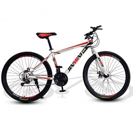 LHQ-HQ Mountain Bike LHQ-HQ Assorbimento degli Urti A 24 velocità E Bicicletta per Ragazzi A velocità Variabile Bianca E Rossa da 24 Pollici / 26 Pollici per Mountain Bike da Uomo E da Donna Adulti, 26 inch