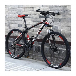 LHQ-HQ Mountain Bike LHQ-HQ Mountain Bike 26 Pollici in Alluminio Leggero 24 velocità, Ruota A Raggi, per Adulti, Donne, Adolescenti, Black And Red