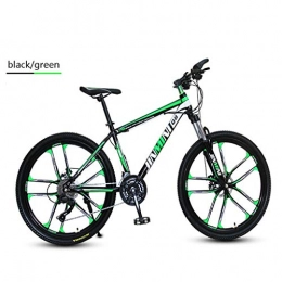 LIN Mountain Bike LIN 21 velocit Mountain Bike, Alta Acciaio al Carbonio Outroad Biciclette 26 Pollici Esterna Studente di Mountain Bike (Color : Black / Green)