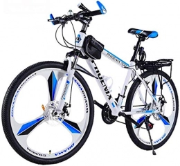 MJY Bici MJY Mountain bike per bicicletta, bicicletta con ruote da 26 pollici, sistema di freno a doppio disco, velocità 21 / 24 / 27 Mtb, (nero rosso, nero blu, bianco rosso, bianco blu) 7-2, 24