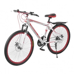 Monrodbitt Mountain Bike Monrodbitt 26 Pollici Bici da 17 Pollici Anteriore e Posteriore Bici da 30 Cerchio Mountain Bike velocit variabile MTB Bici da Corsa su Strada (Bianco Rosso)