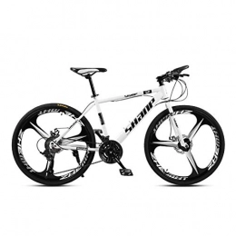 Domrx Mountain Bike Mountain Bike 21 velocità 30 velocità Doppio Freno a Disco Una Ruota Cross-Country velocità variabile Maschio e Femmina Studente b-Tre coltelli White_21