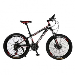 Bdclr Mountain Bike Mountain Bike 21 velocità Doppio Freno Disco Freno Disco Forcella Molla Lega Alluminio Mountain Bike da Donna 24 26 Pollici, BlackRed, 24inch