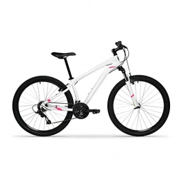 DXDHUB Bici Mountain Bike, 21 velocità, ruote da 27, 5 pollici, telaio leggero in lega di alluminio, doppio freno a V, tre opzioni di colore. (Colore: Bianco-S)