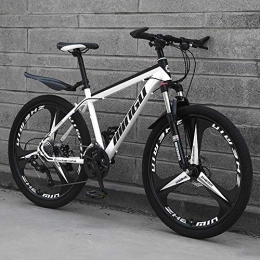 BSWL Mountain Bike Mountain Bike 24 / 26 Studente di Bicicletta da Cross Country Road Racing Speed Bike Bici Ammortizzante Mountain Bike Fuoristrada Doppia personalità Cool, White And Black, 26