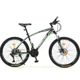 BNMKL Mountain Bike Mountain Bike 24 Pollici, Bici da Città 21 / 24 / 27 / 30 di velocità Sospensione per Bicicletta MTB, Bici da Strada con Freni A Disco, Bicicletta per Adulti, Teenager, Black Green, 24 inch 21 Speed