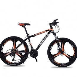 Domrx Bici Mountain Bike 26 Pollici Cambio di velocità per Adulti Una Ruota Tre coltelli Doppi Freni a Disco Bicicletta da Strada-Nero Orange_24speed