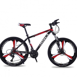 Domrx Bici Mountain Bike 26 Pollici Cambio di velocità per Adulti Una Ruota Tre coltelli Doppi Freni a Disco Bicicletta da Strada-Nero Red_24speed