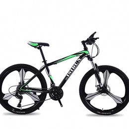Domrx Bici Mountain Bike 26 Pollici Cambio di velocità per Adulti Una Ruota Tre coltelli Doppi Freni a Disco Bicicletta da Strada-velocità Verde_27 Nera