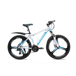 Hxx Mountain Bike Mountain Bike, 26 "Telaio Pieghevole in Lega Di Alluminio Bicicletta Da Fuoristrada Unisex Bicicletta A Doppio Freno A 24 Velocit Completamente Sospesa Bicicletta Con Parafanghi Anterior, Whiteblue