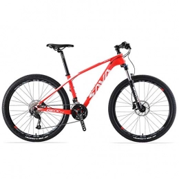 peipei Mountain Bike Mountain Bike 29 Mountain Bike 29 / 27, 5 / 26 Pollici Carbon Mountain Bike Mountain Bike 29 Mountain Bike da Uomo e 27 velocit Mountain Bike 29-Rosso Bianco_26x19