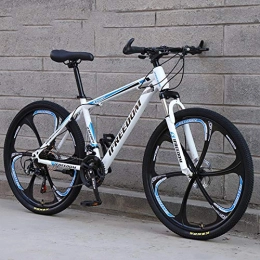 Domrx Bici Mountain Bike Assorbimento degli Urti a velocità variabile Uomini e Donne Single gifte Auto a velocità variabile di Alta qualità-White Blue_26_30