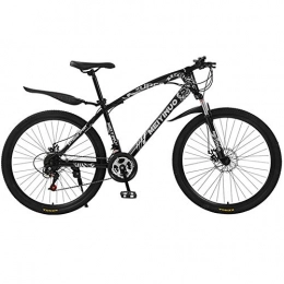 DelongKe Mountain Bike Mountain Bike Bicicletta, 26 Pollici A Doppia Sospensione Freno A Disco Antiscivolo Totale, Variabile off-Road velocità Biciclette da Corsa per Uomini E Donne 27 velocità, Nero, Spoke Wheel A