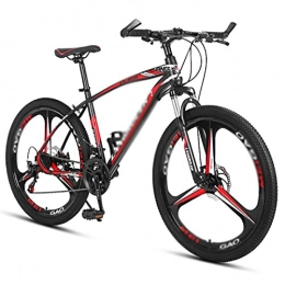 T-Day Bici Mountain Bike Bicicletta MTB 26 '' Mountain Bike 21 / 24 / 27 Velocità Con Struttura In Acciaio Del Carbonio Del Freno A Disco Con Forcella A Sospensione Bloccabile Per Un Percors(Size:24 Speed, Color:Red)