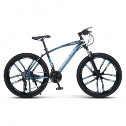 T-Day Mountain Bike Mountain Bike Bicicletta MTB 26 Pollici Mountain Bike 21 / 24 / 27 Speed ​​shift Blocco Per Grafici In Acciaio Al Carbonio Bicicletta Da Montagna Con Sospensione Bloccabile E Fr(Size:27 Speed, Color:Blu)