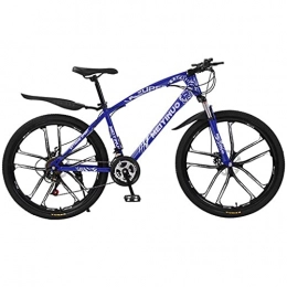 T-Day Bici Mountain Bike Bicicletta MTB Mountain Bikes Per Adulti Mens Womens Womens 26 Pollici Ruote 21 / 24 / 27 Velocità Bicicletta Da Montagna Dual Dual Disc Bicycle Con Doppia Sospens(Size:27 Speed, Color:Blu)