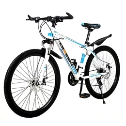 Mountain Bike Mountain Bike Mountain Bike Bicicletta velocità variabile (26 Pollici 21 / 24 / 27 velocità Bianco Blu; Nero Rosso; Nero Blu) Bicicletta per Studenti con Doppio Freno a Disco Bicicletta da Cross Country con sosp