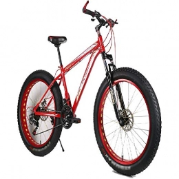 TSTZJ Mountain Bike Mountain Bike Biciclette 21 velocit Leggera Lega di Alluminio Telaio Freno a Disco Fuori Strada Spiaggia Neve Pneumatici 4.0 Mountain Bike, red-26