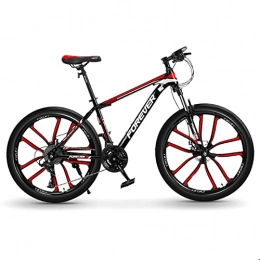 Great Mountain Bike Mountain Bike, Bike Per Adulti Da 26 Pollici, 10 Ruote A Raggio Bicicletta Per Studenti 24 / 27 / 30 Velocità Dual Disc Freno A Disco Mens Donne Da Donna Biciclette Da Donna (Size:24 speed , Color:Schwarz)