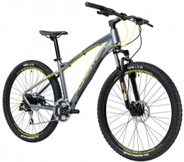 Cicli Adriatica Mountain Bike Mountain Bike Cicli Adriatica Wing RS 27.5 con telaio in alluminio, freni a disco idraulici, forcella anteriore ammortizzata, ruote da 27, 5", cambio Shimano a 24 velocità (Grigio / Giallo, 39)