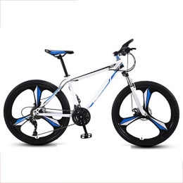 GUOHAPPY Mountain Bike Mountain bike da 150-175 cm di altezza, bici da 24 pollici con telaio in acciaio al carbonio ad alta resistenza, bici con doppio freno a disco e ammortizzatori a velocità variabile, White blue, 27