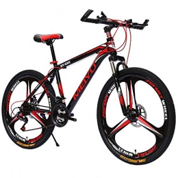 FXMJ Mountain Bike Mountain Bike da 26 Pollici A 27 velocità per Adulto, Bici da MTB Telaio A Sospensione Integrale in Alluminio Leggero, Forcella Ammortizzata, Freno A Disco, Black Red