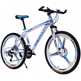 FXMJ Mountain Bike Mountain Bike da 26 Pollici A 27 velocità per Adulto, Bici da MTB Telaio A Sospensione Integrale in Alluminio Leggero, Forcella Ammortizzata, Freno A Disco, White Blue