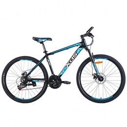 GONGFF Bici Mountain bike da 26 pollici, mountain bike da 21 velocità in alluminio con doppio freno a disco, bicicletta da montagna per adulti, bici antiscivolo, mountain bike hardtail, blu scuro, 17 pollici