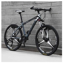 Mnjin Mountain Bike Mountain Bike da Uomo per Esterno, Bicicletta a 21 velocità con Telaio da 17 Pollici, Ruote da 26 Pollici con Freni a Disco, Grigio