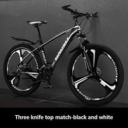 HUO FEI NIAO Mountain Bike Mountain Bike for uomini e donne, in alluminio 24 pollici bicicletta, 27 / 30 Velocità MTB biciclette, doppio assorbimento degli urti, colori multipli ( Colore : Black and white , Taglia : 27 speed )