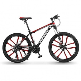 DMLGQ Mountain Bike Mountain Bike Freni a Disco Sport 24 Pollici 27 velocità Nero Rosso Acciaio al Carbonio