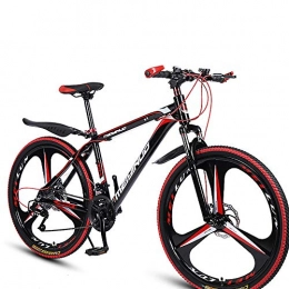 AWAHM Mountain Bike Mountain Bike, Freno A Disco da 26 Pollici con Assorbimento degli Urti 21 / 24 / 27 velocità Studente Bicicletta per Adulti, Nero Rosso