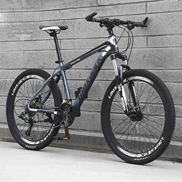 KUKU Mountain Bike Mountain Bike Full Suspension A 21 Velocità, Mountain Bike in Acciaio Ad Alto Tenore Di Carbonio Da 26 Pollici, Mountain Bike Per Adulti, Adatta Per Gli Appassionati Di Sport E Ciclismo, Black and gray